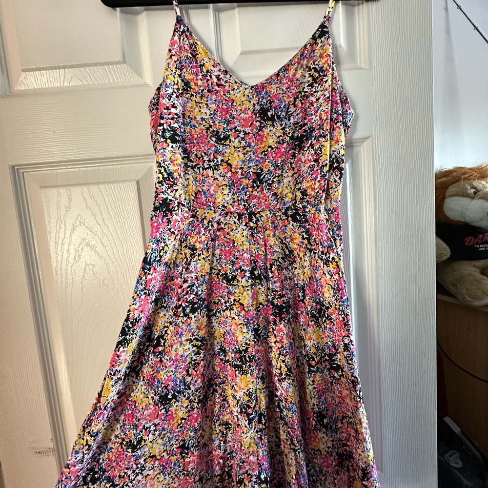 GAP Floral V-Neck Midi Dress - Multicolor